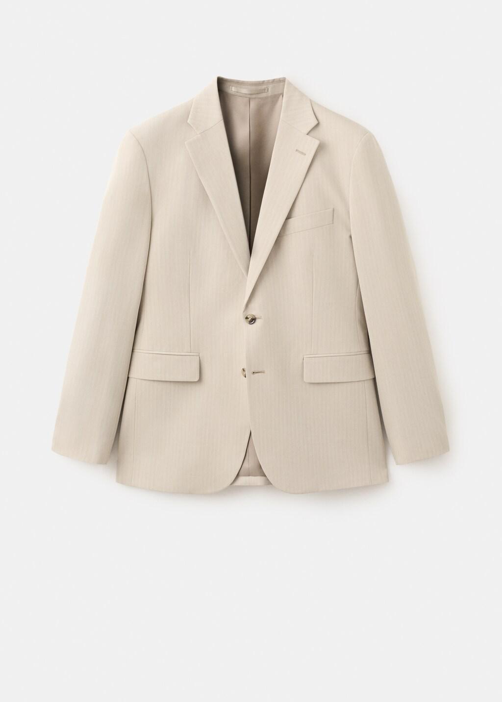 Beige Milan Slim-Fit Suit Jacket, Light Beige, large image number 7