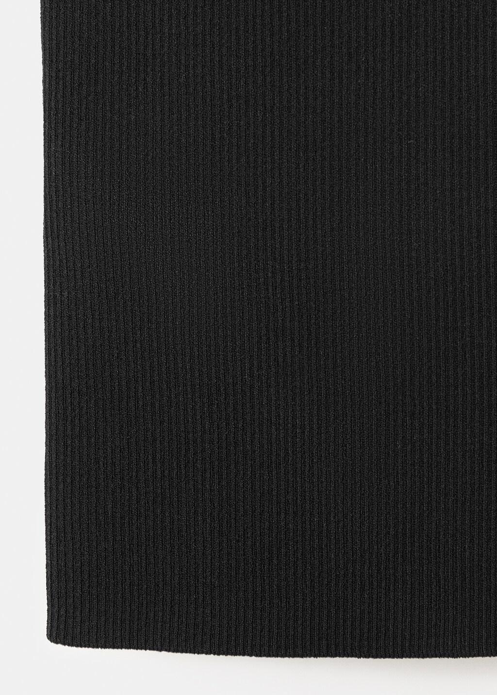 Black Ribbed Top With Beads, Black, large image number 5