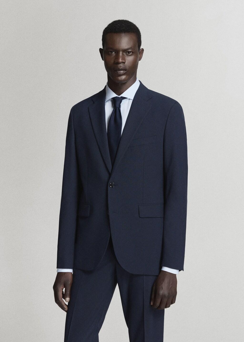 Navy Milan Slim-Fit Suit Jacket, Navy, large image number 3