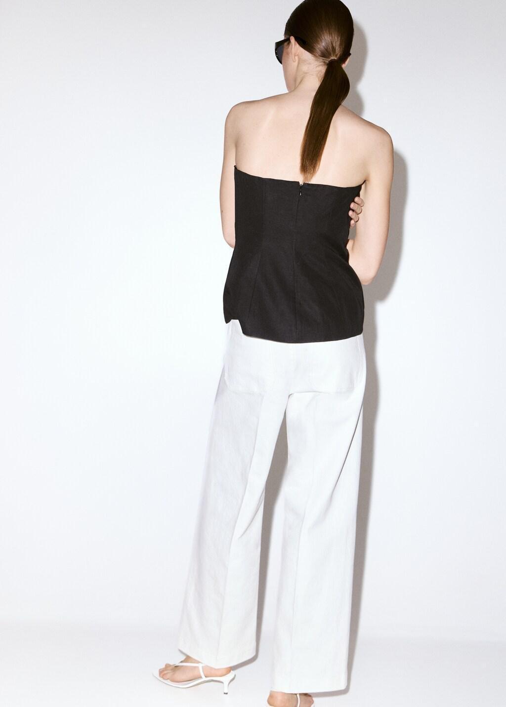 White High-Waisted Wide Leg Jeans, White, large image number 2