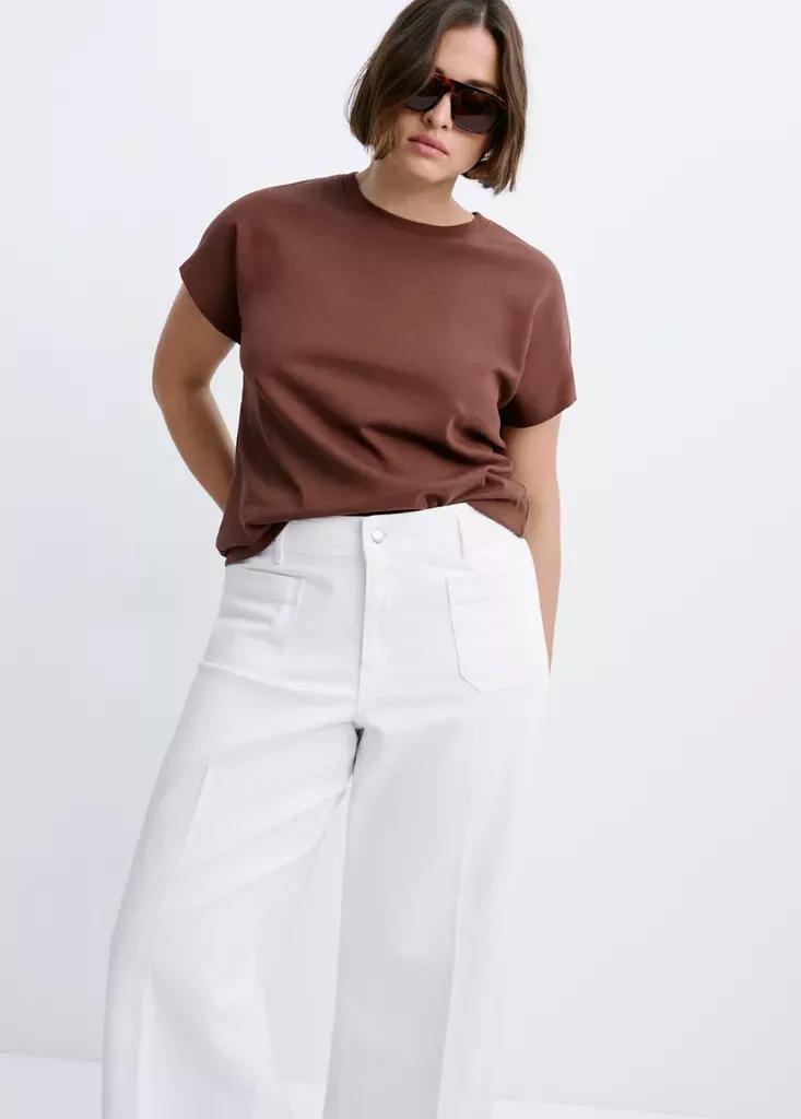 WHITE High-waisted wideleg jeans, White, large image number 13