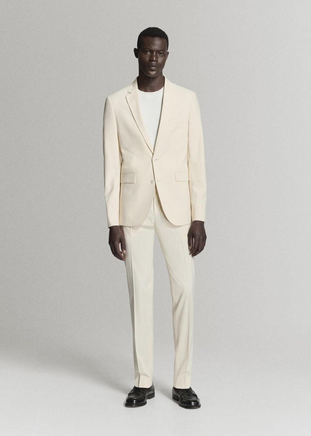 BEIGE Stretch fabric super slim-fit suit trousers, Light Beige, large image number 0