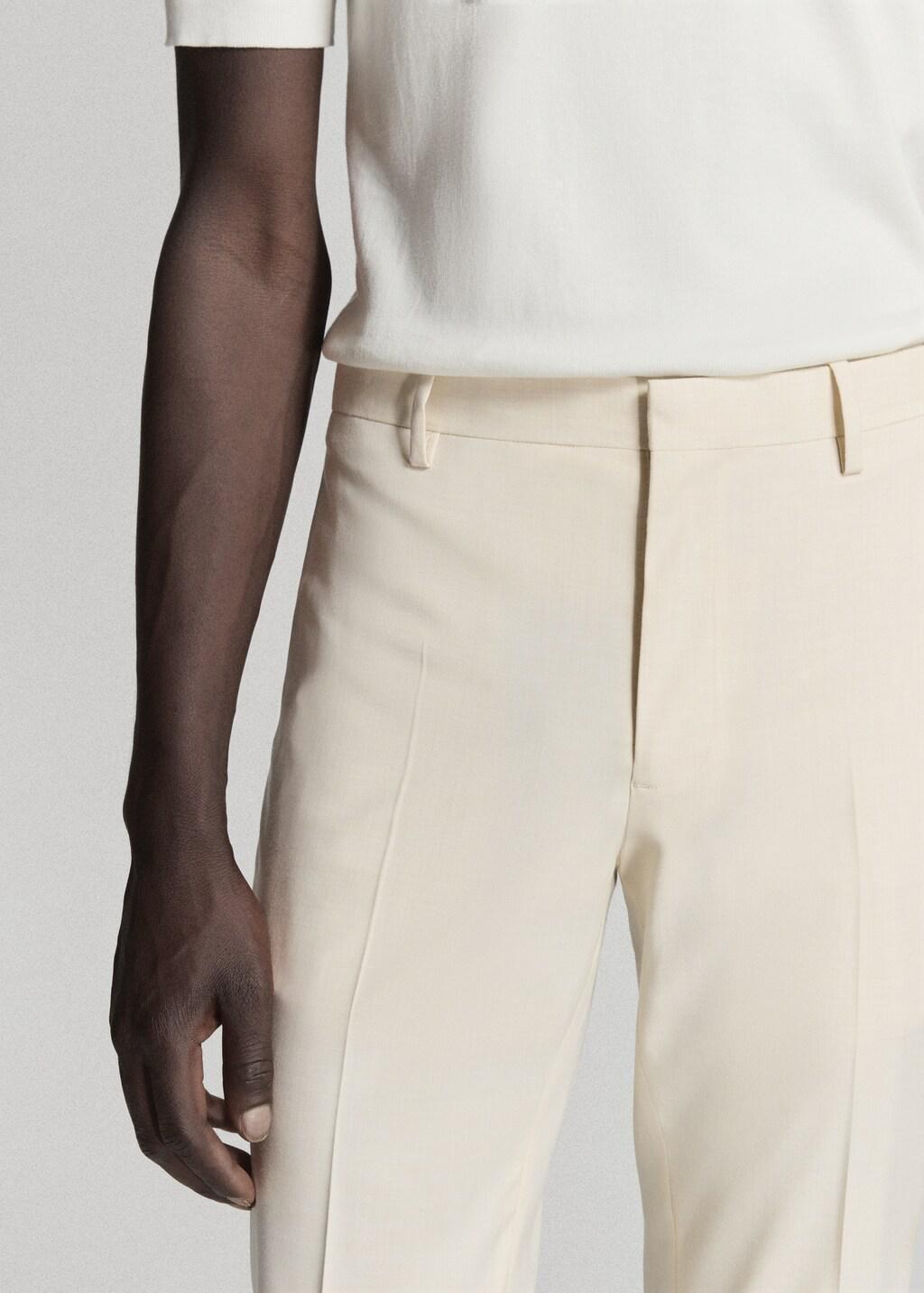 BEIGE Stretch fabric super slim-fit suit trousers, Light Beige, large image number 4