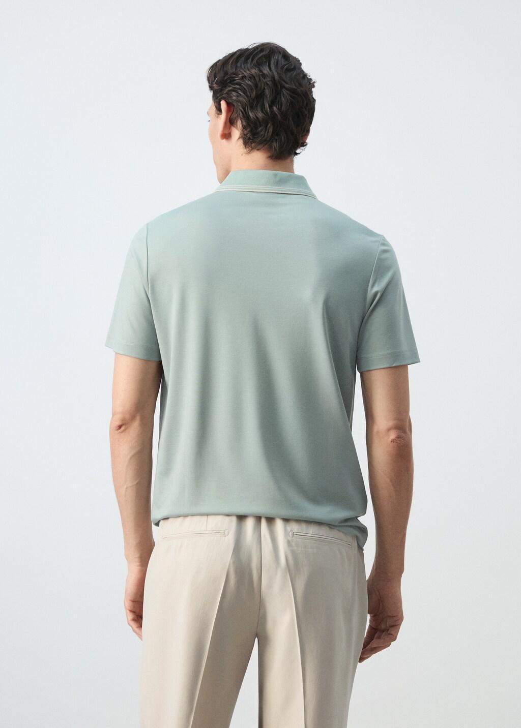 Green Slim Fit Polo Collar Detail, Bright Green, large image number 2