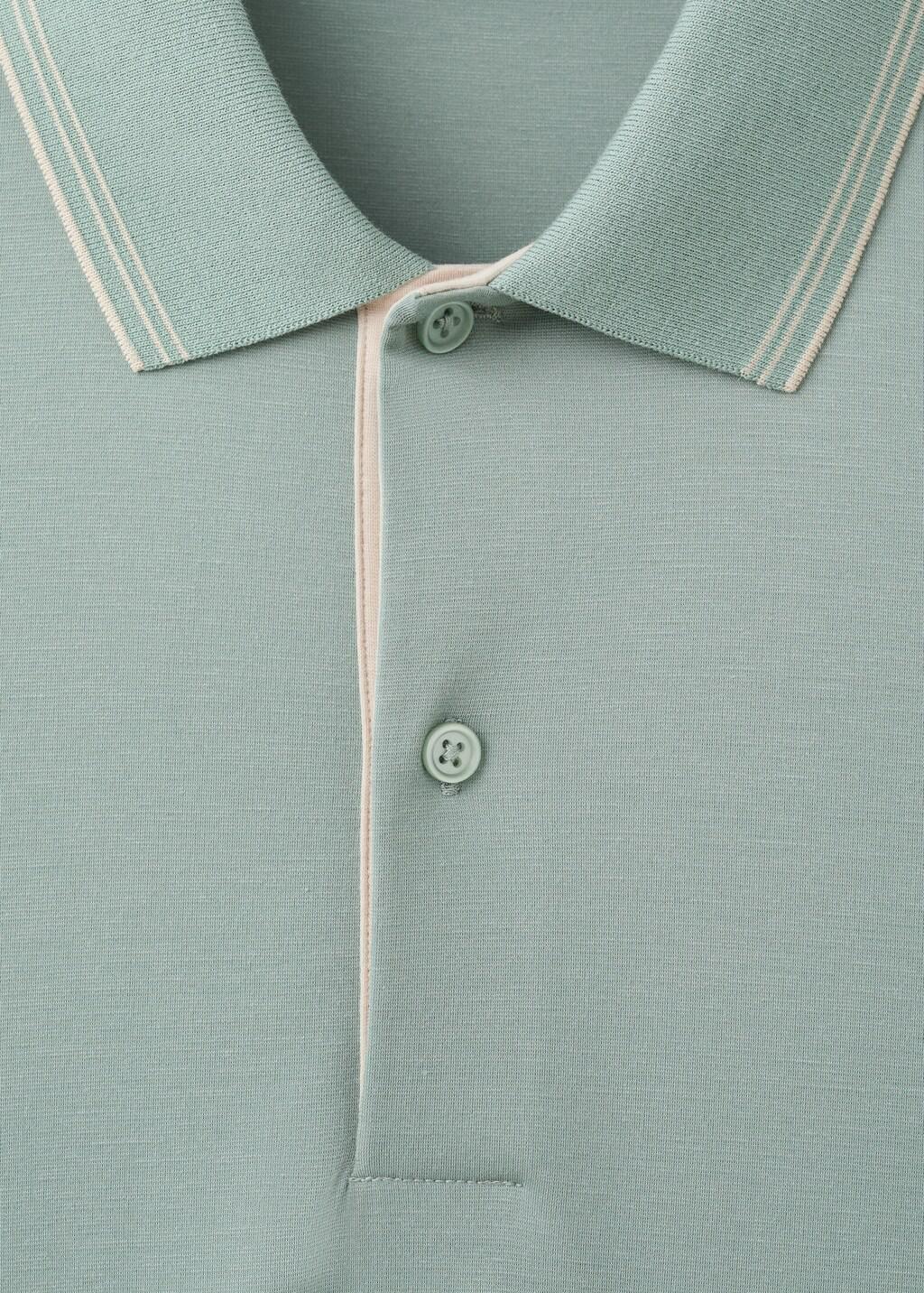Green Slim Fit Polo Collar Detail, Bright Green, large image number 5
