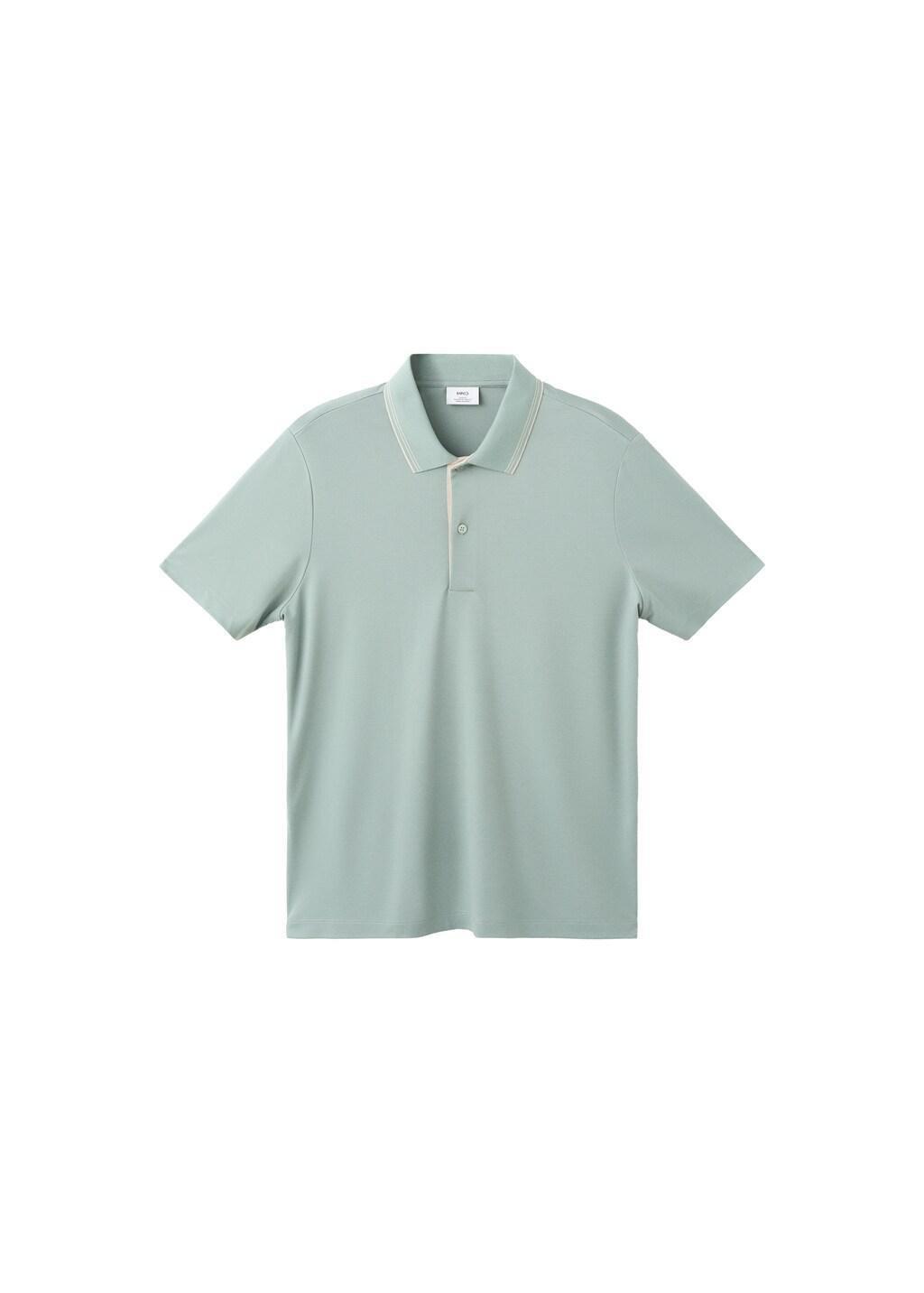 Green Slim Fit Polo Collar Detail, Bright Green, large image number 6
