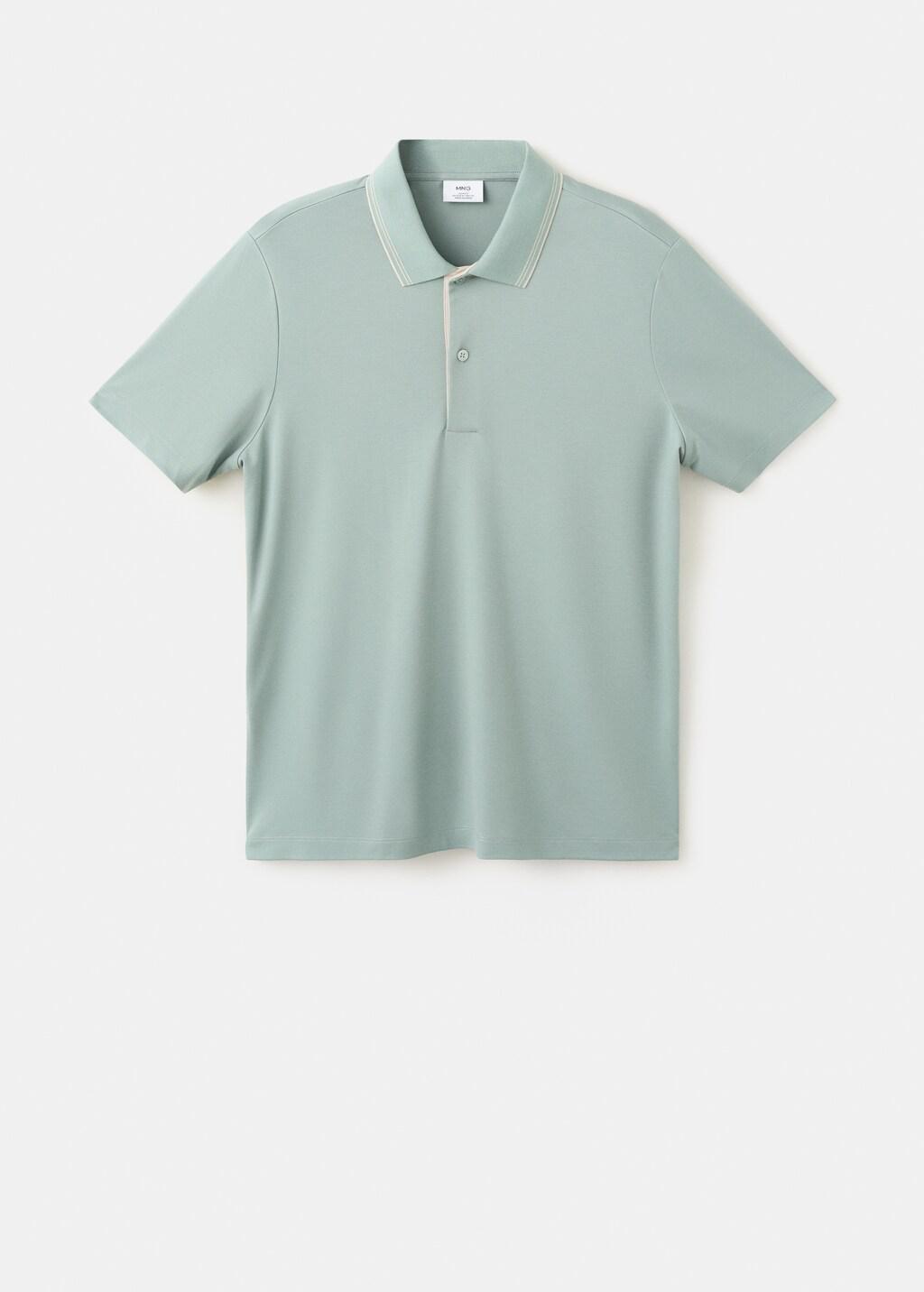 Green Slim Fit Polo Collar Detail, Bright Green, large image number 7