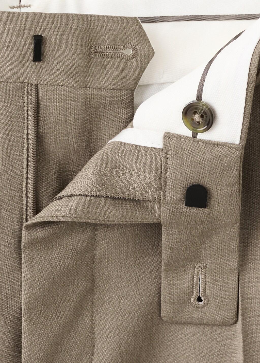 Brown Milan Slim-Fit Suit Trousers, Medium Brown, large image number 1