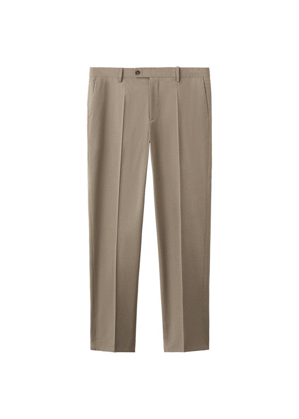Brown Milan Slim-Fit Suit Trousers, Medium Brown, large image number 6