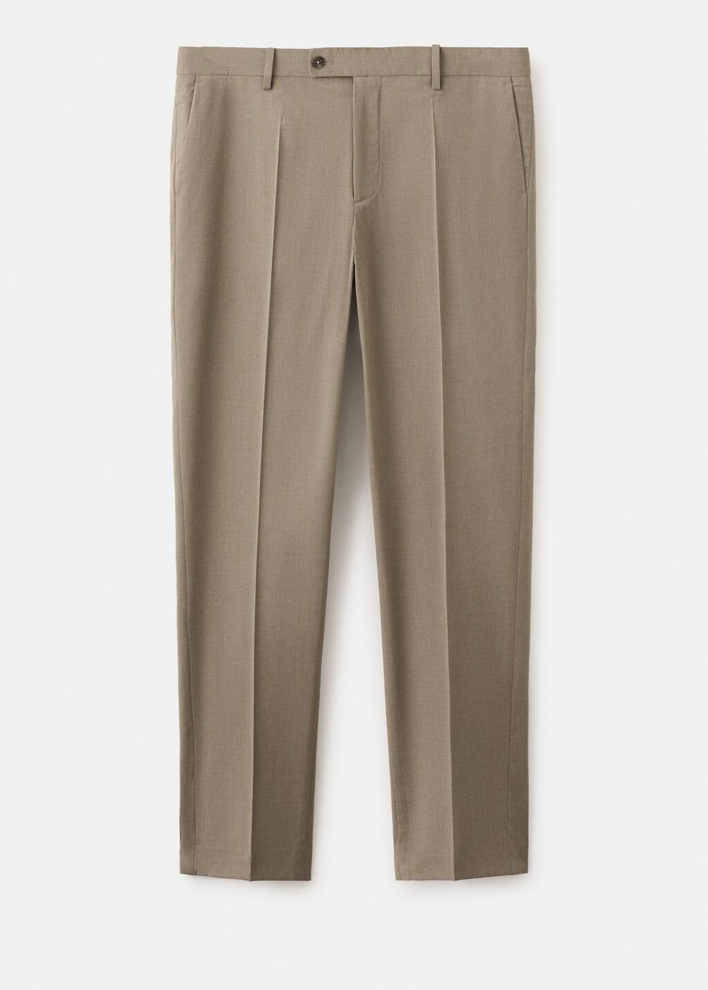 Brown Milan Slim-Fit Suit Trousers, Medium Brown, large image number 7