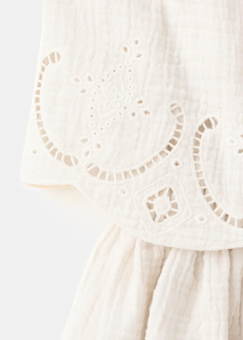 Beige Crinkle Top With Embroidered Details, Light Beige, large image number 1