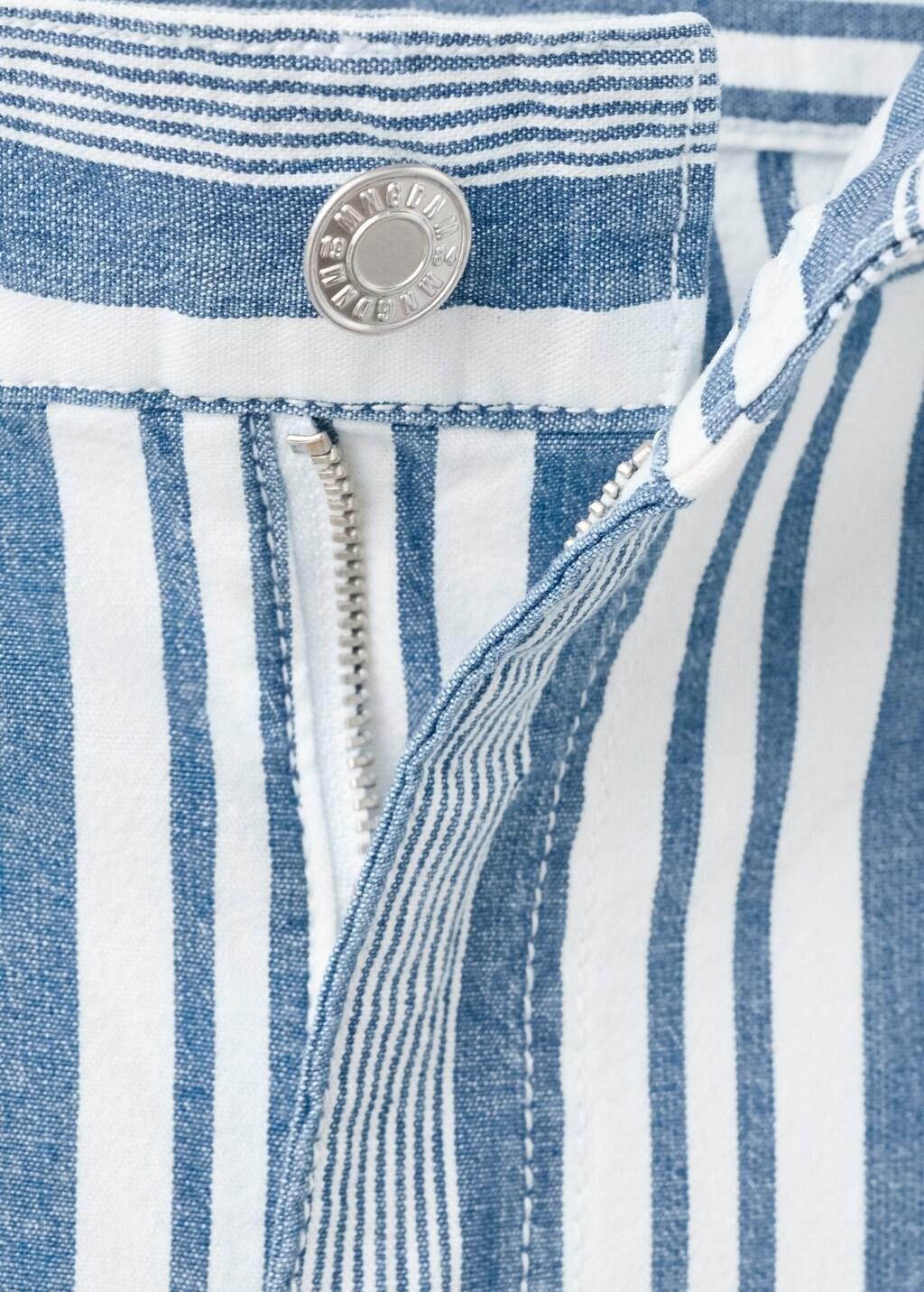 Blue Straight Striped Jeans, Medium Blue, large image number 1