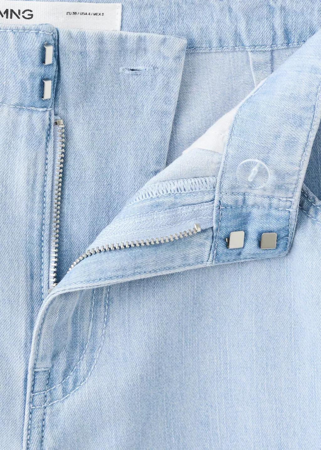 Blue Wide Leg Mid-Rise Jeans, Open Blue, large image number 1