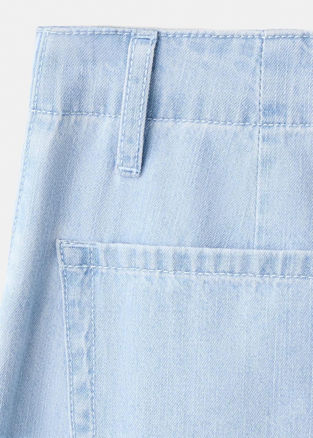 Blue Wide Leg Mid-Rise Jeans, Open Blue, large image number 5
