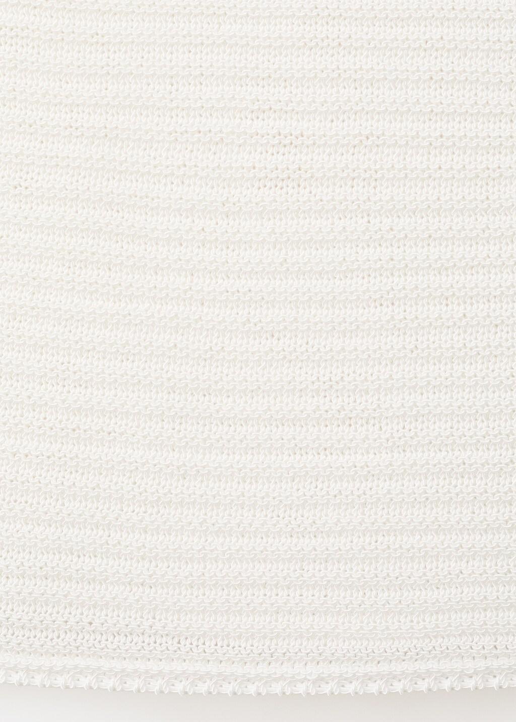 White Short-Sleeved Knitted Sweater, Natural White, large image number 4