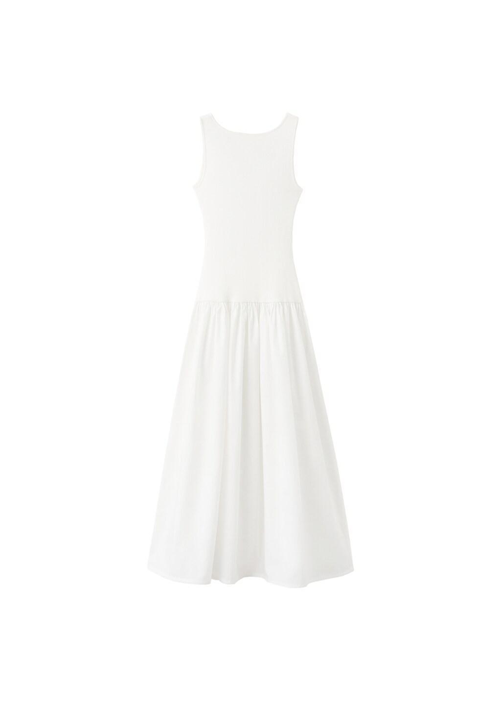 White Knitted Dress With Open Back, White, large image number 6