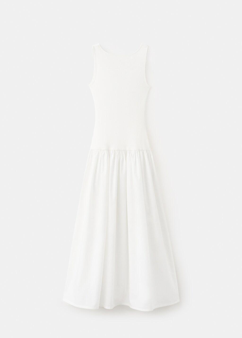 White Knitted Dress With Open Back, White, large image number 7