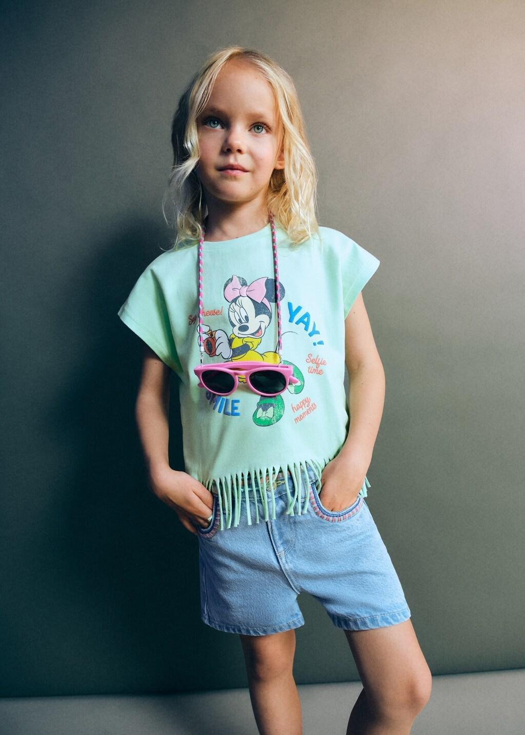 Green Minnie Mouse Fringed T-Shirt, Baby Girls, Green, large image number 3