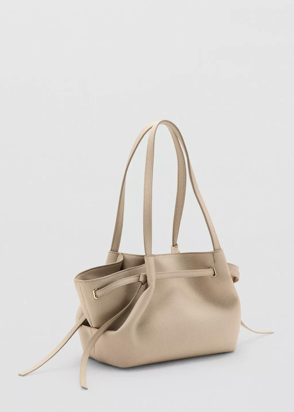 White Medium Faux Leather Shoulder Bag, Natural White, large image number 1