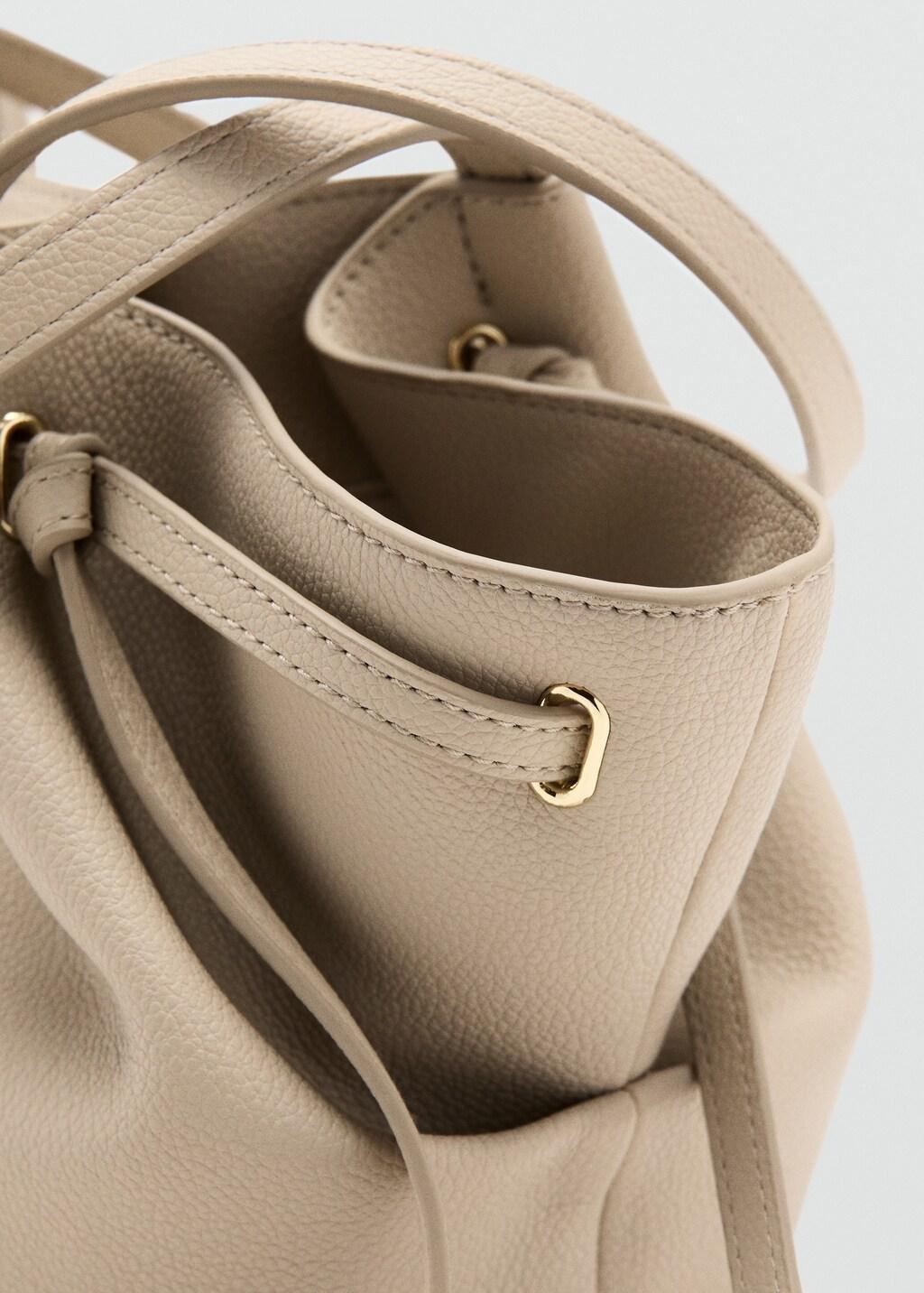 White Medium Faux Leather Shoulder Bag, Natural White, large image number 2