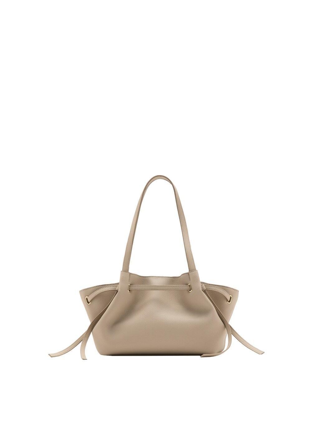 White Medium Faux Leather Shoulder Bag, Natural White, large image number 3