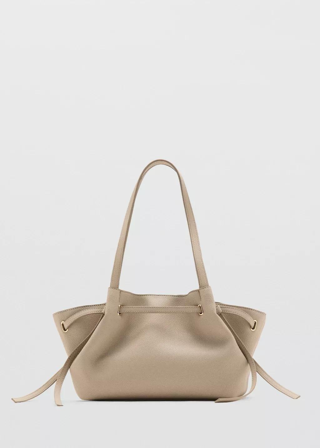 White Medium Faux Leather Shoulder Bag, Natural White, large image number 4