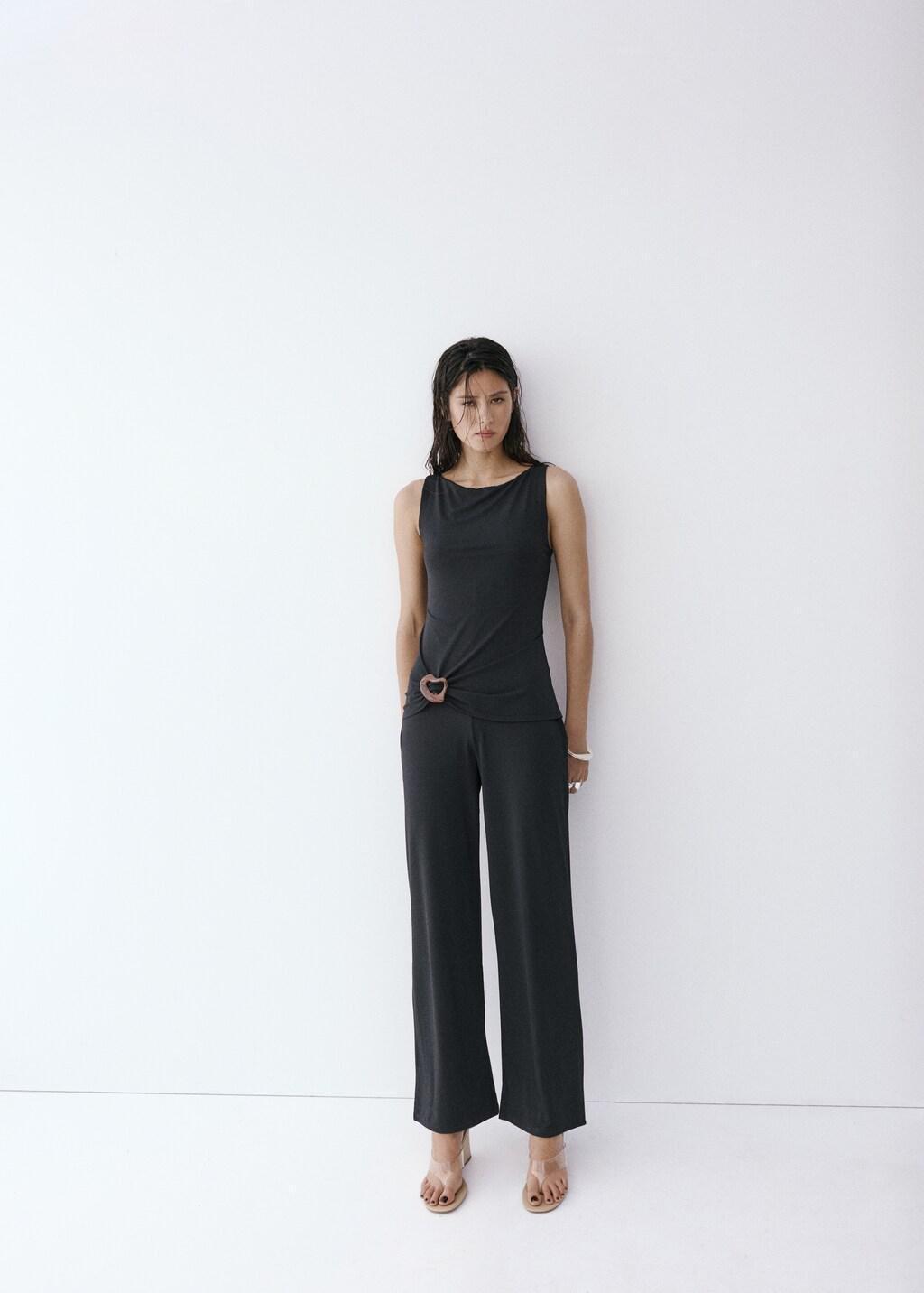 Black Jumpsuit With Resin Appliqu&oslash;&pound;&Acirc;&copy;, Black, large image number 0