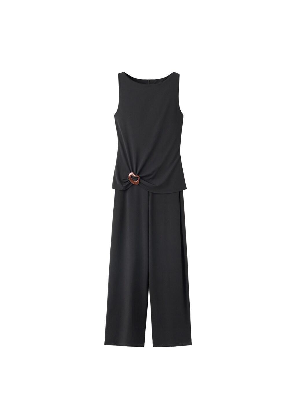 Black Jumpsuit With Resin Appliqu&oslash;&pound;&Acirc;&copy;, Black, large image number 6