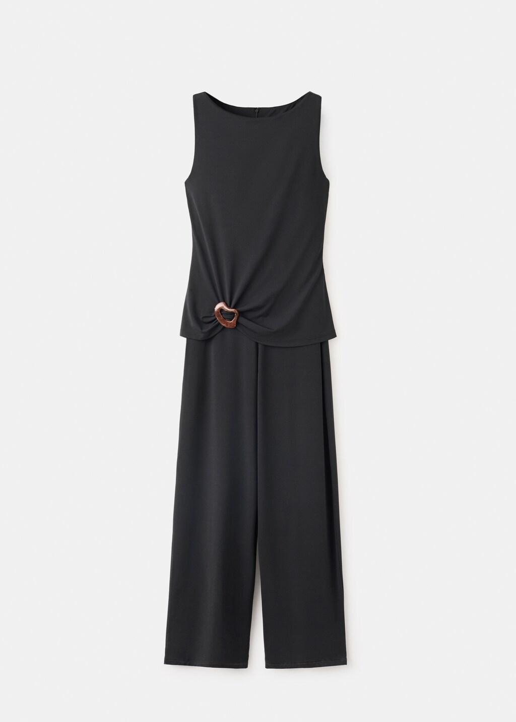 Black Jumpsuit With Resin Appliqu&oslash;&pound;&Acirc;&copy;, Black, large image number 7