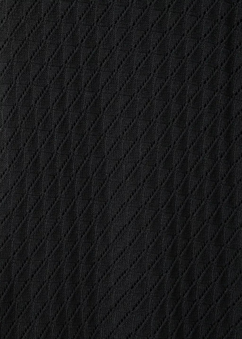 Black Straight-Fit Openwork Knitted Trousers, Black, large image number 5