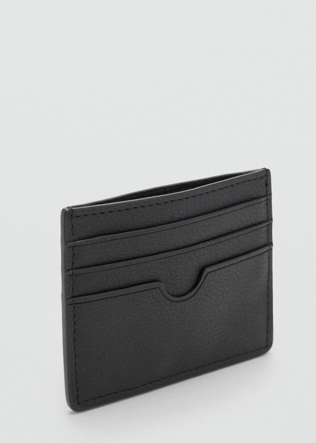 Black Texture Card Holder, Black, large image number 0