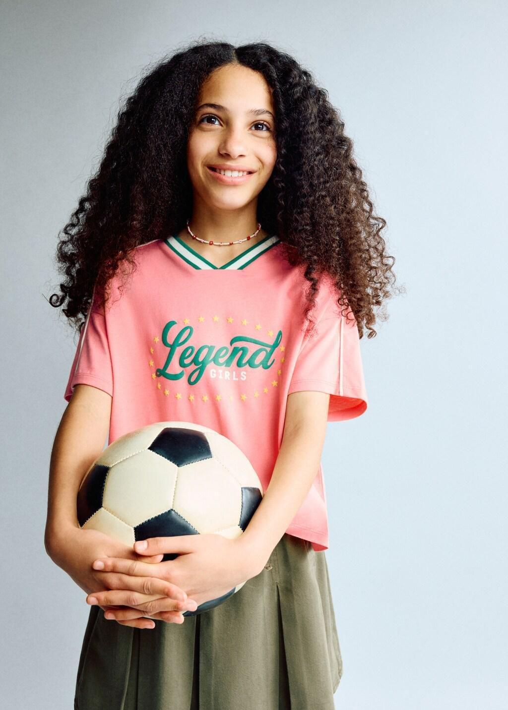 Pink Mexico Football T-Shirt, Kids Girls, Pink, large image number 0