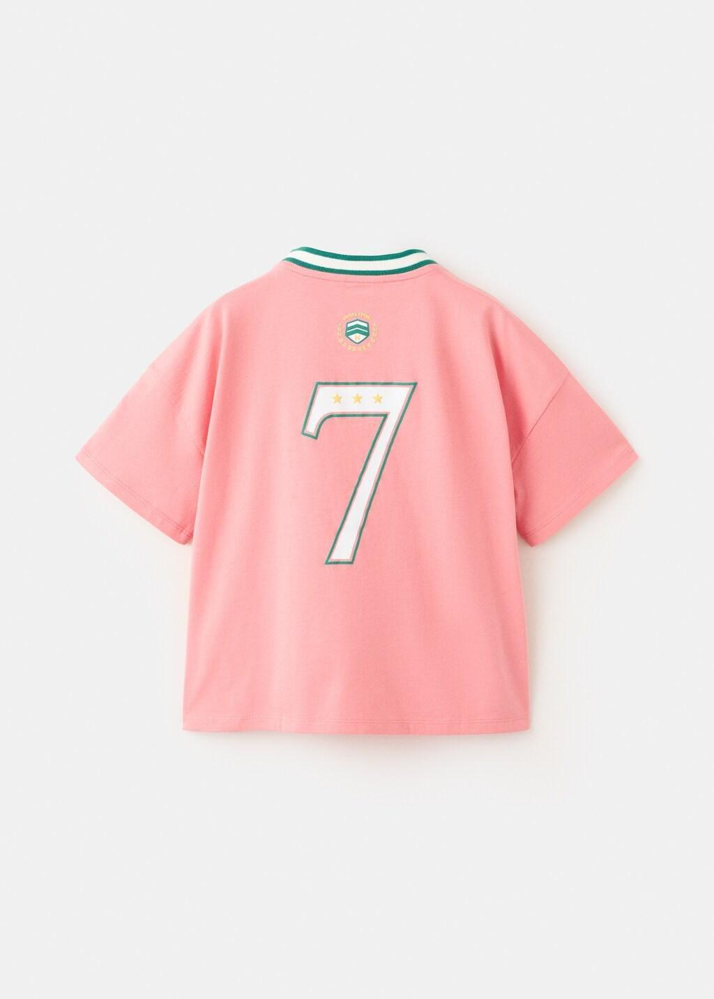 Pink Mexico Football T-Shirt, Kids Girls, Pink, medium