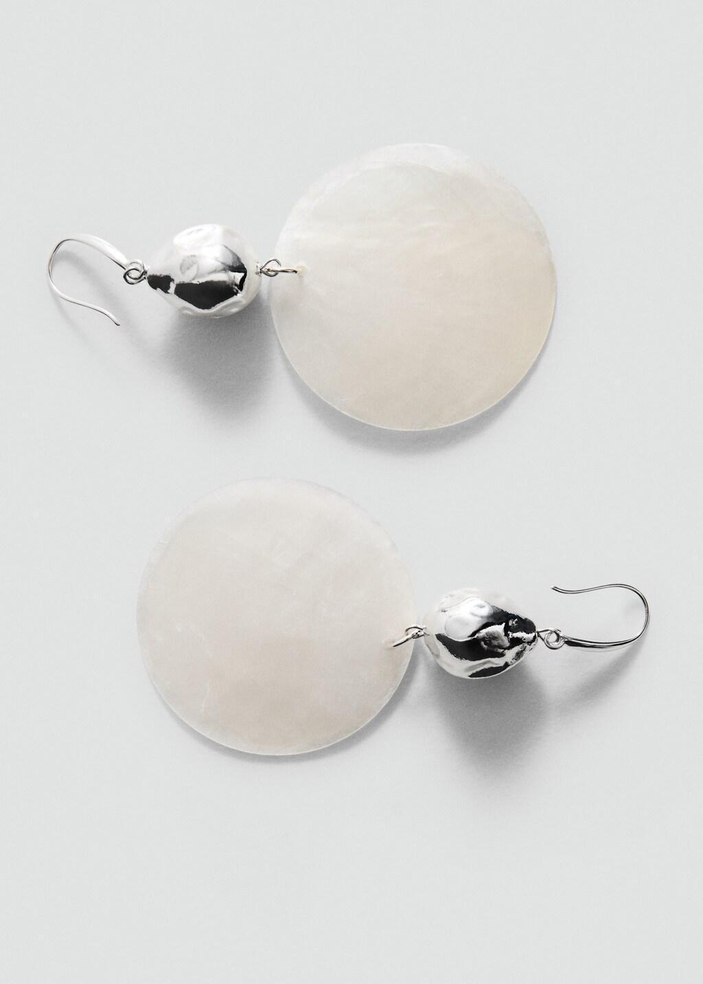 SILVER Shell pendant earrings, Silver, large image number 0