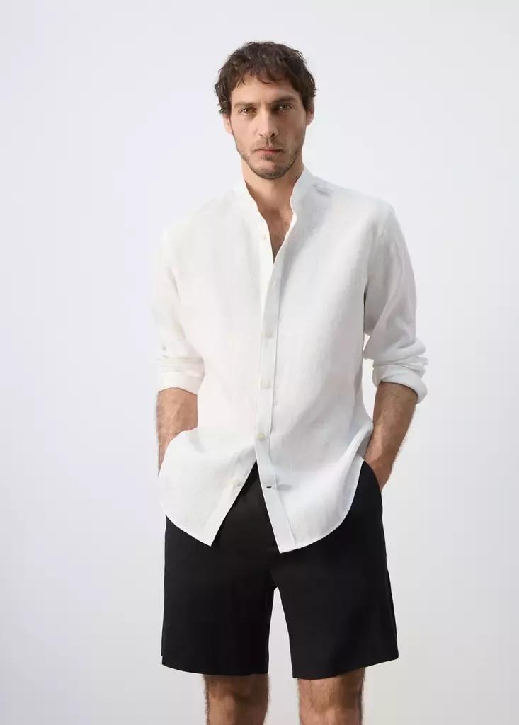 Regular-Fit Linen Shirt, White, large image number 0