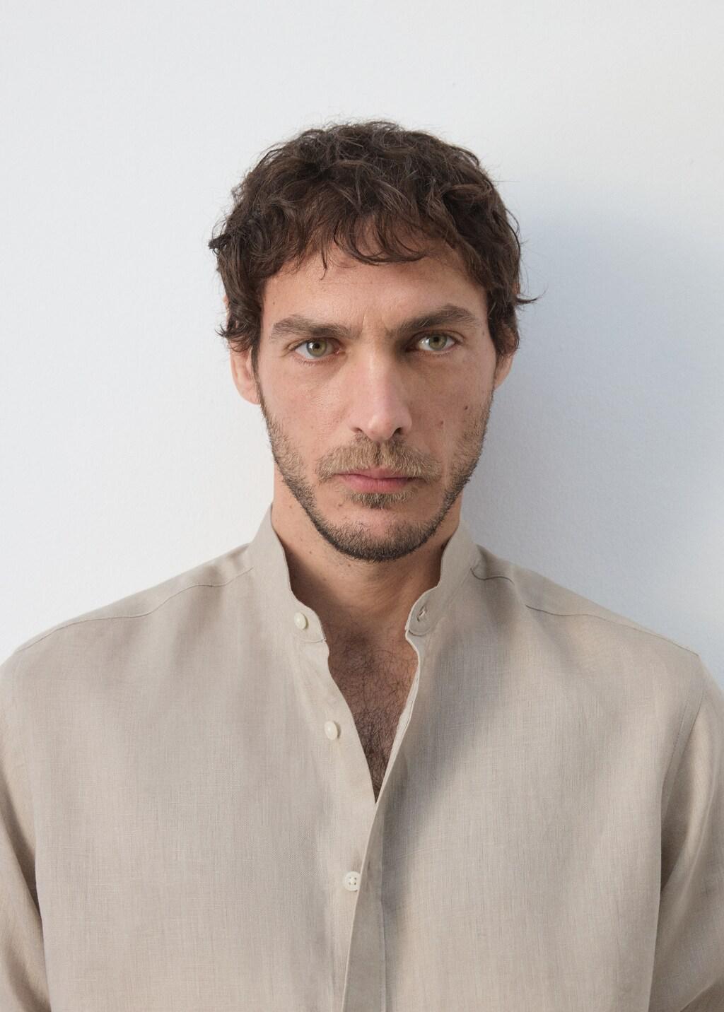 Regular-Fit Linen Shirt, Light Pastel Brown, large image number 4