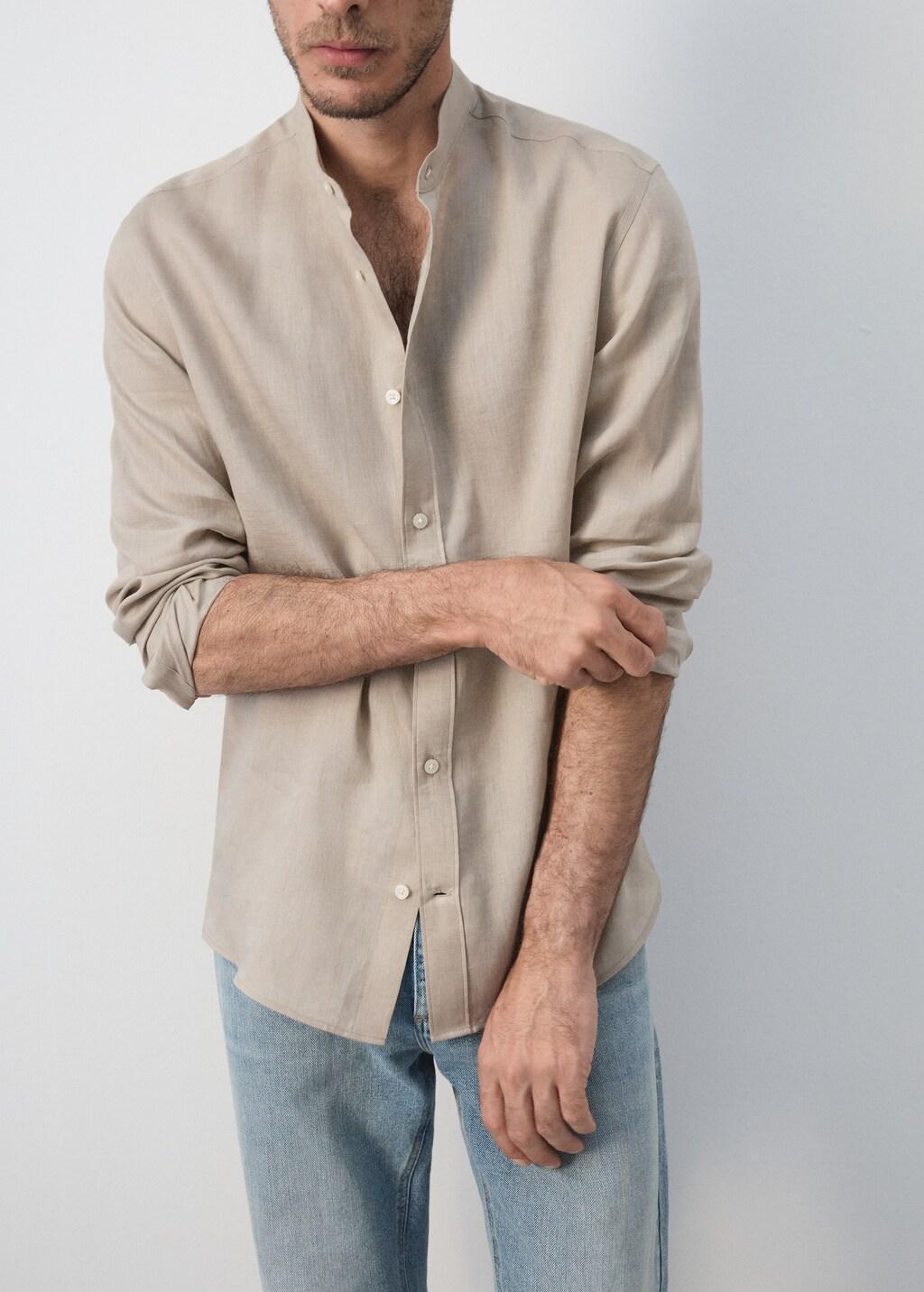 Regular-Fit Linen Shirt, Light Pastel Brown, large image number 6