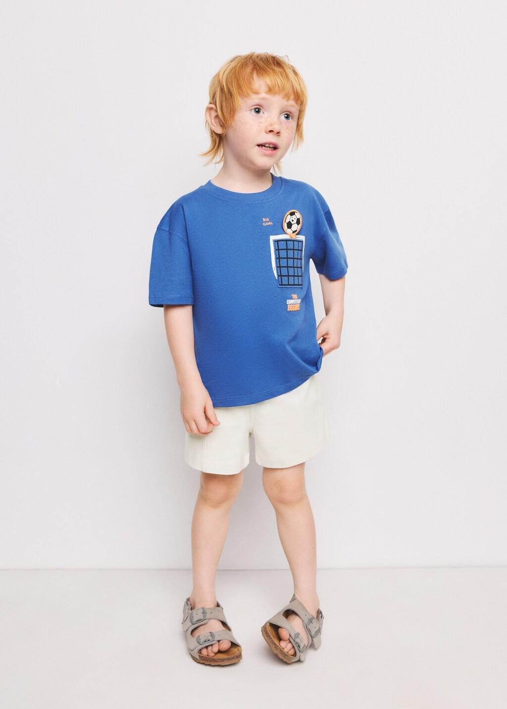 White Cotton Shorts With Drawstring, Baby Boy, Natural White, medium