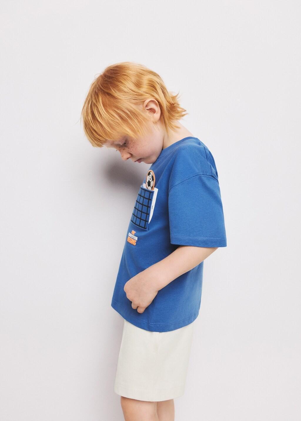 White Cotton Shorts With Drawstring, Baby Boy, Natural White, large image number 3