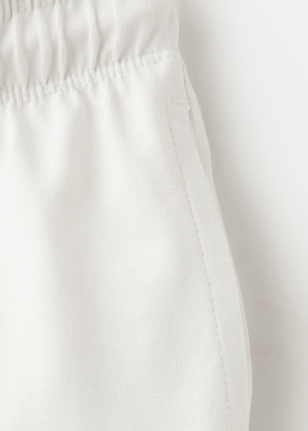 White Cotton Shorts With Drawstring, Baby Boy, Natural White, large image number 4