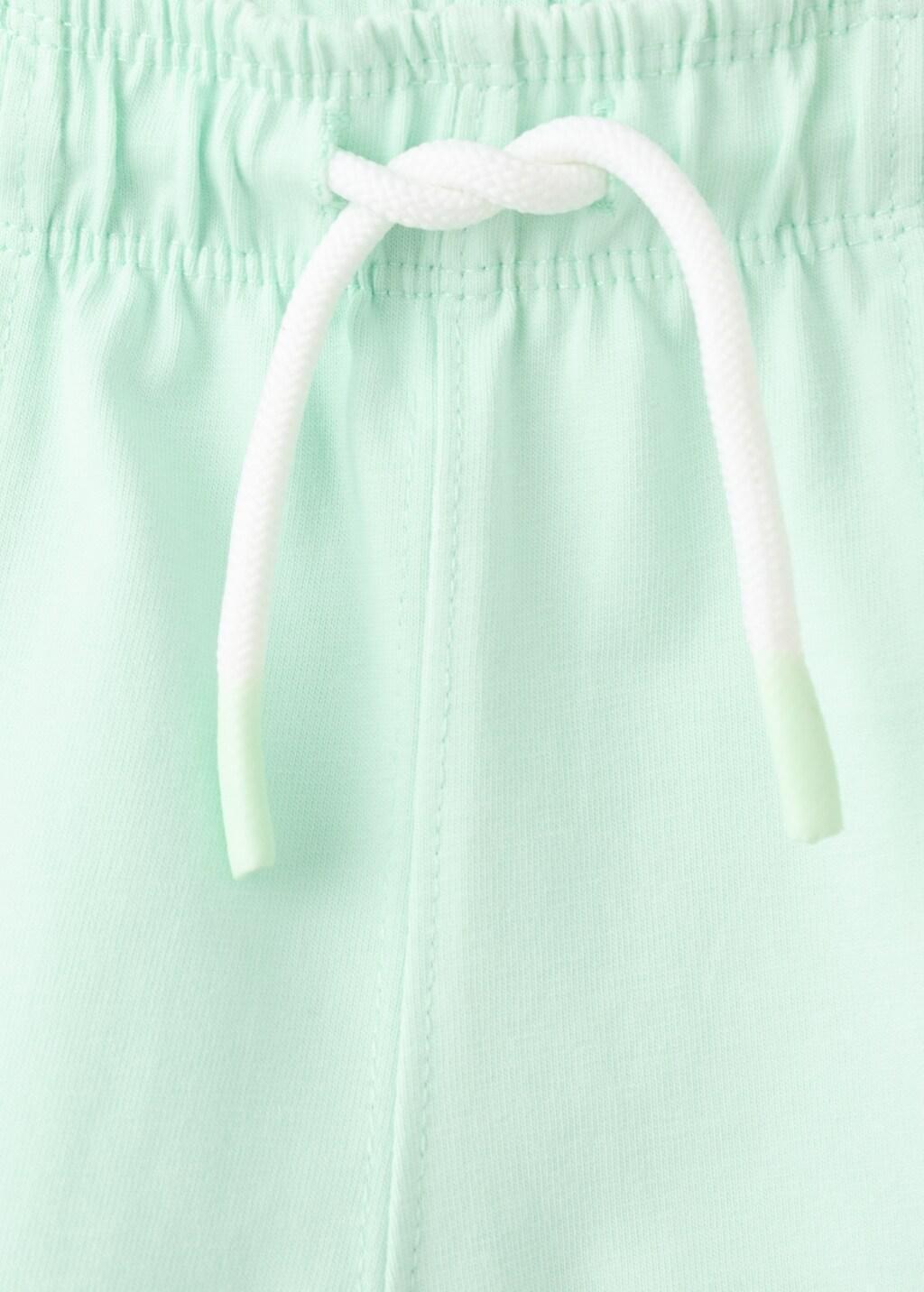 Green Cotton Shorts With Drawstring, Baby Boys, Turquoise - Aqua, medium