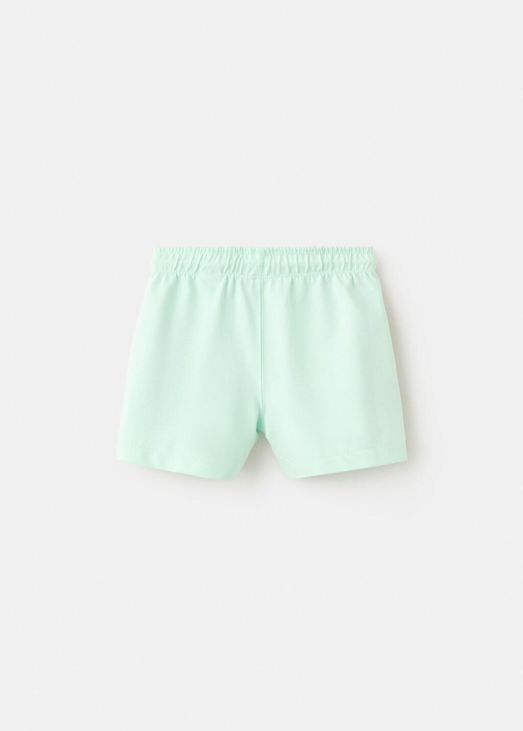 Green Cotton Shorts With Drawstring, Baby Boys, Turquoise - Aqua, large image number 3
