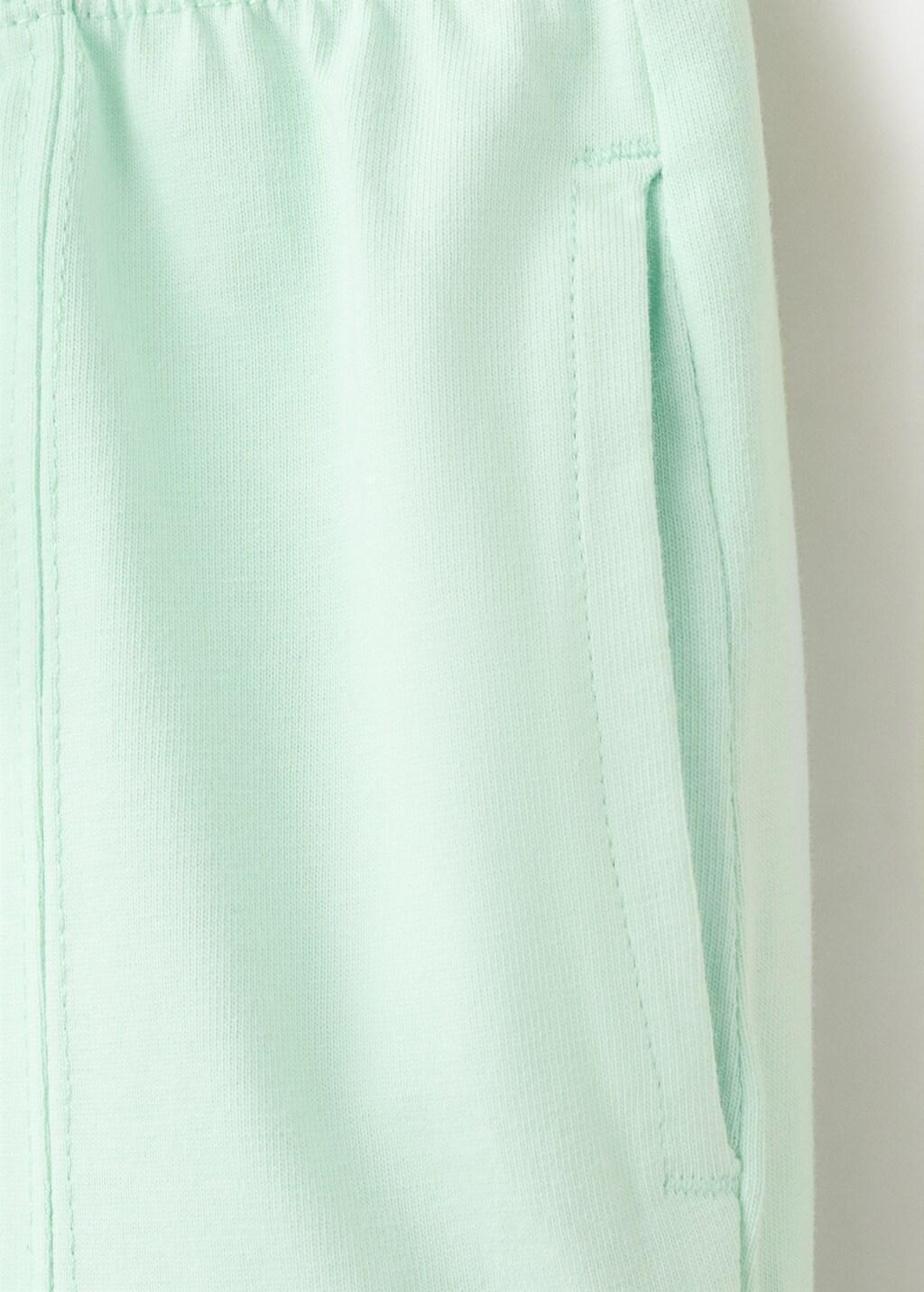 Green Cotton Shorts With Drawstring, Baby Boys, Turquoise - Aqua, large image number 4