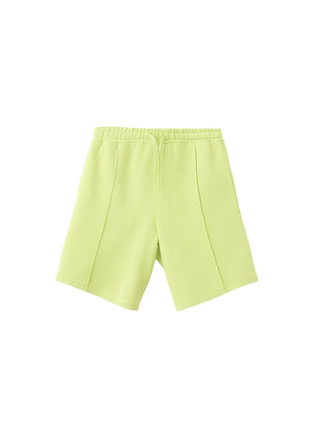 Yellow Cotton Relaxed Fit Bermuda Shorts, Kids Boys, Bright Yellow, large image number 4