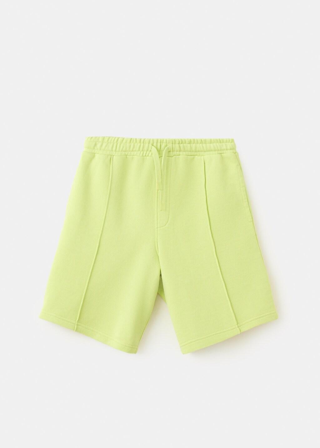 Yellow Cotton Relaxed Fit Bermuda Shorts, Kids Boys, Bright Yellow, large image number 5