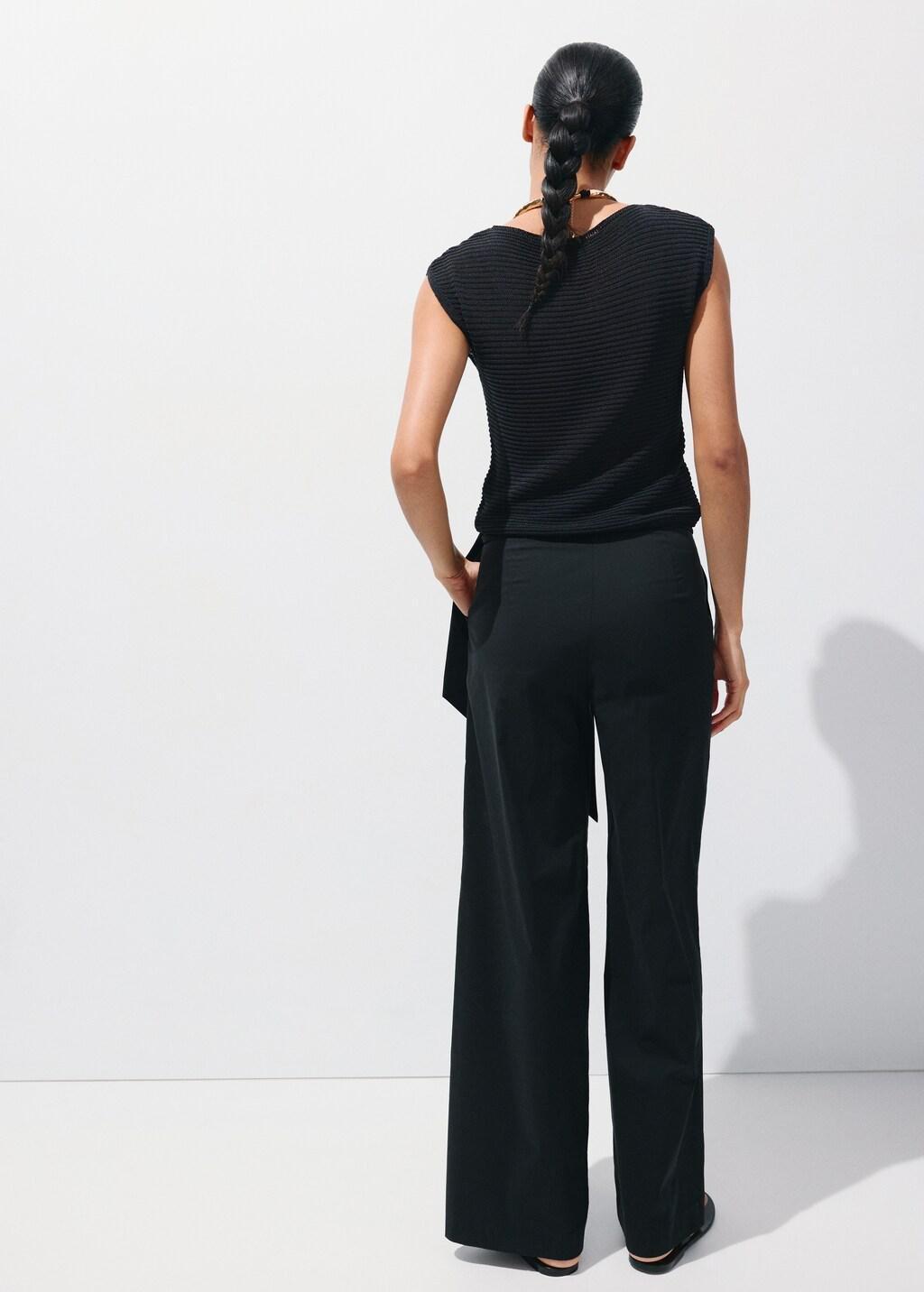 BLACK Bow straight trousers, Black, large image number 2