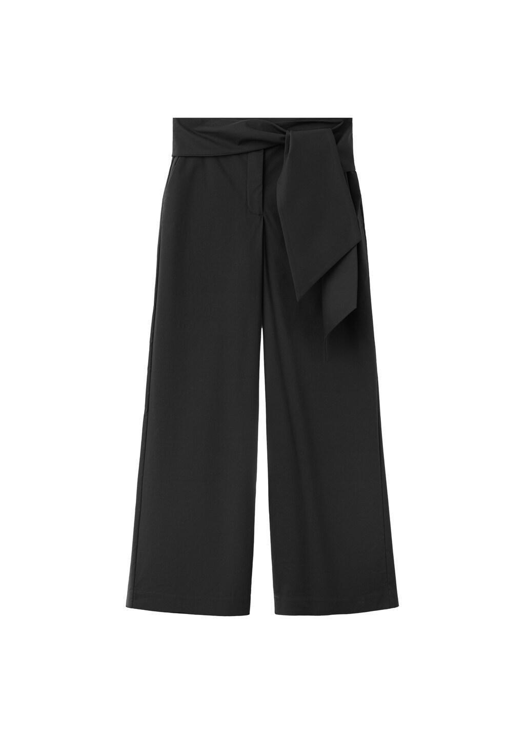 BLACK Bow straight trousers, Black, large image number 6