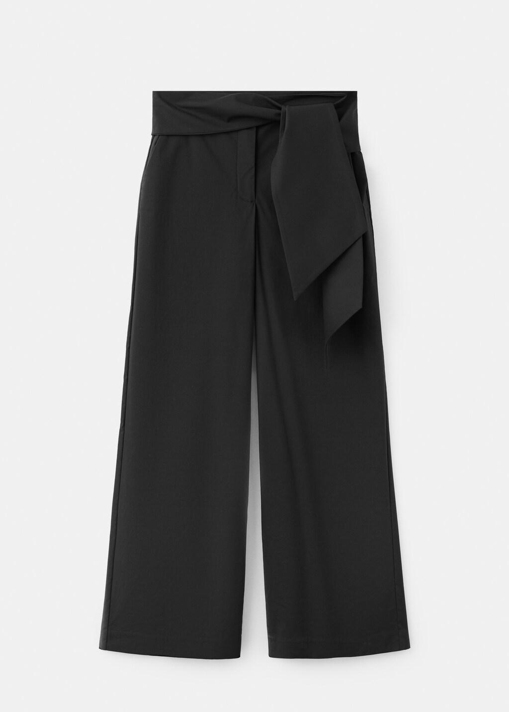 BLACK Bow straight trousers, Black, large image number 7