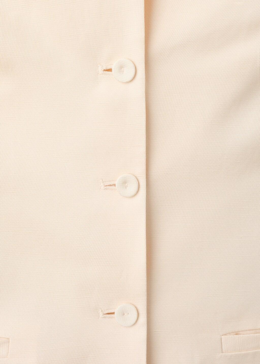 Beige Double-Breasted Linen Waistcoat, Light Beige, large image number 5
