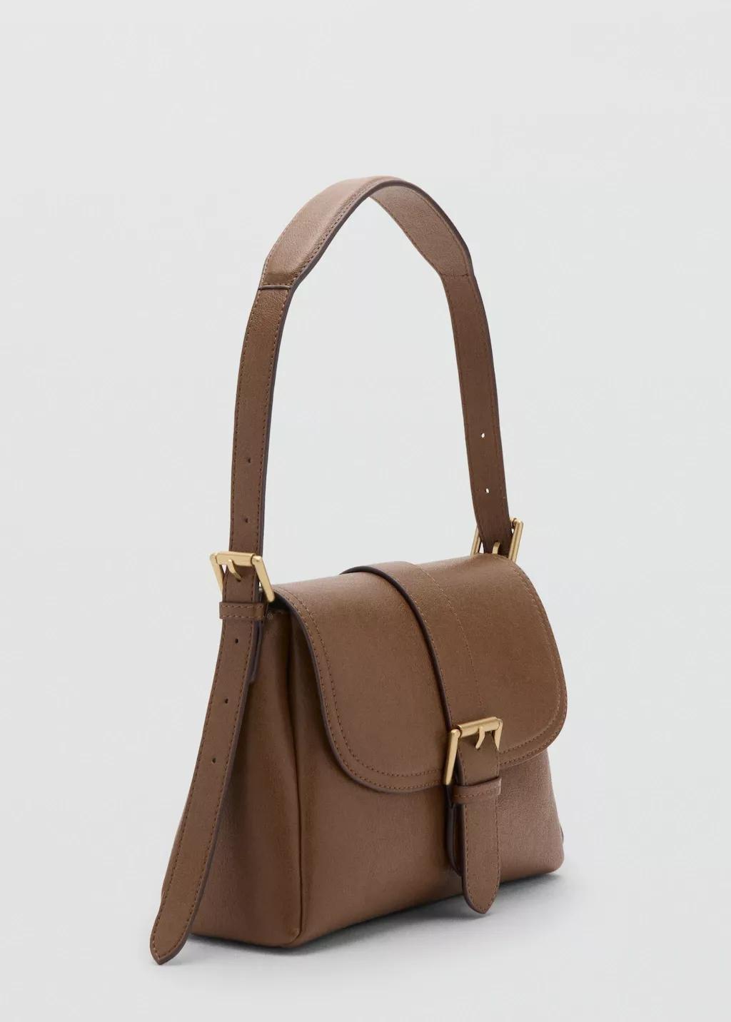 Brown Shoulder Bag With Buckle, Medium Brown, large image number 0